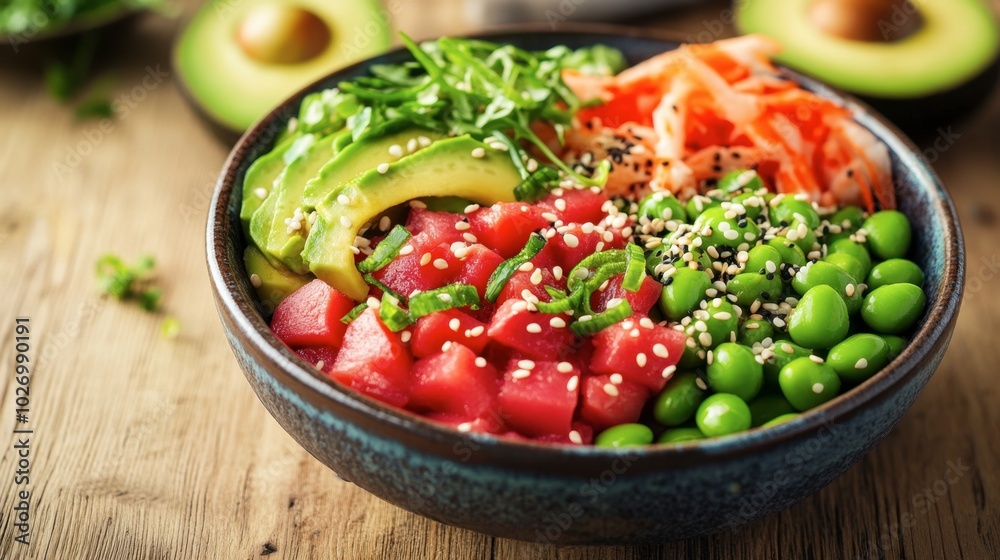 Fresh and Colorful Healthy Bowl of Ingredients