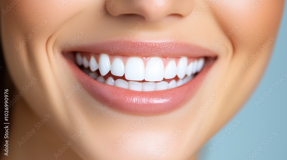 Bright smile with perfect teeth for dental and beauty advertising Bright smile with perfect teeth for dental and beauty advertising