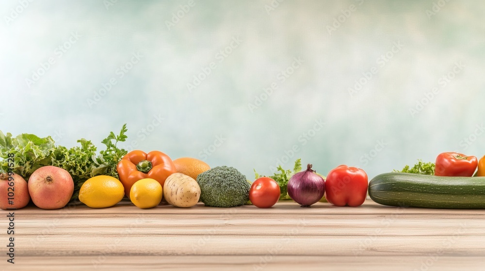 Close-up of vibrant fresh vegetables and fruits on wooden table, healthy blood pressure foods, natural nutrition and wellness.