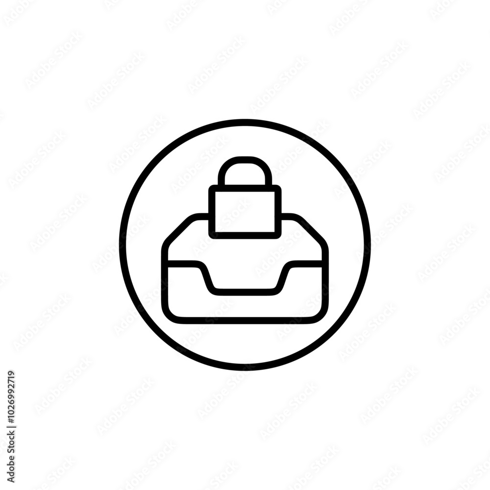 Archive lock icon Thin vector set Archive lock icon Thin vector set
