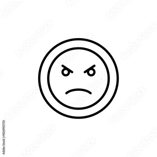 Angry icon Thin vector set