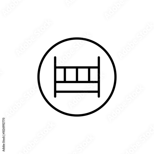 Baby crib icon Thin vector set