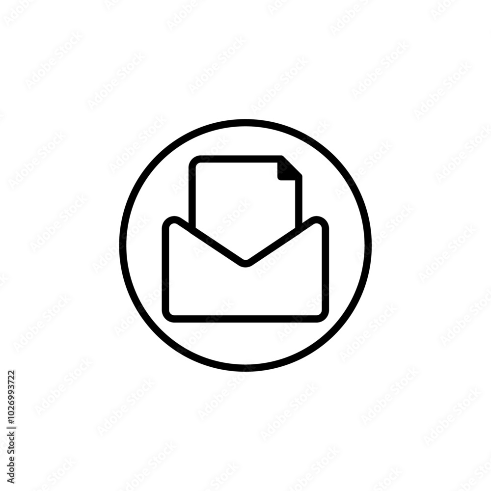 Email open icon Thin vector set