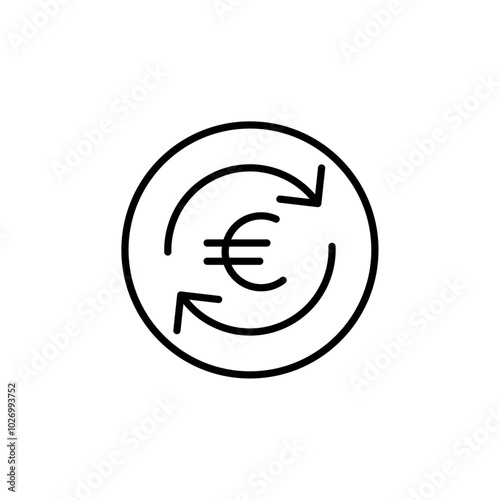 Euro refund icon Thin vector set