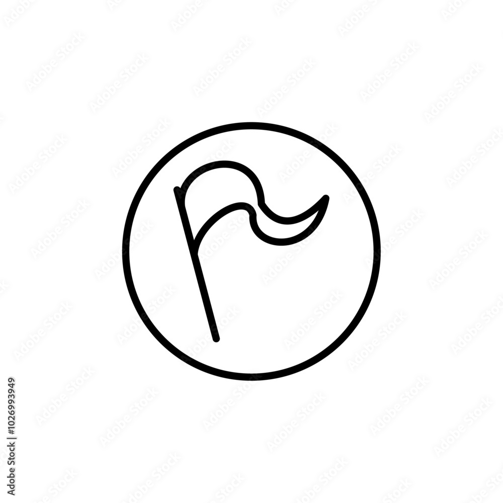 Flag icon Thin vector set Flag icon Thin vector set