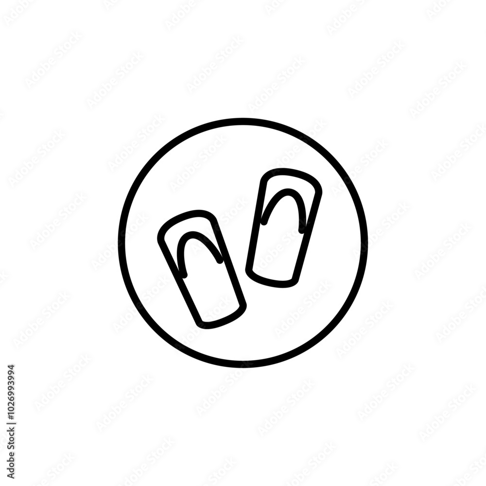 Flip flop icon Thin vector set Flip flop icon Thin vector set