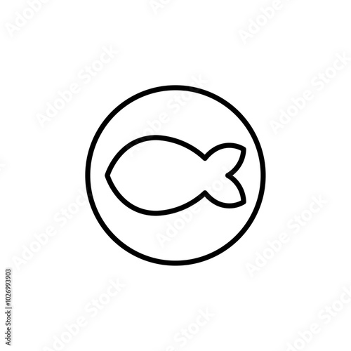 Fish icon Thin vector set