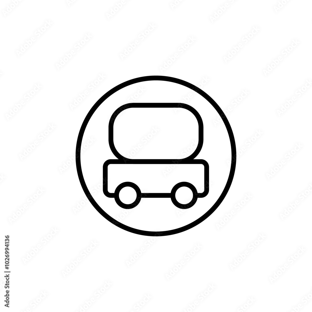 Fuel truck icon Thin vector set Fuel truck icon Thin vector set