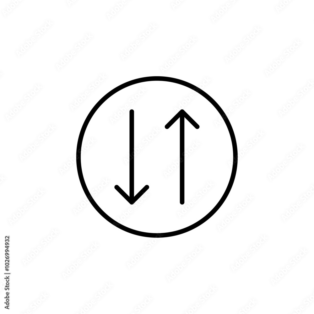 Mobile data icon Thin vector set Mobile data icon Thin vector set