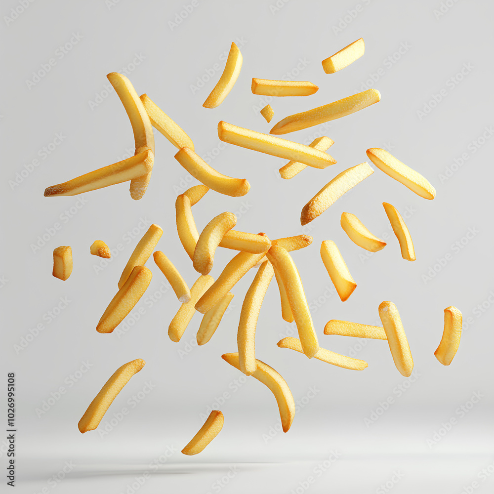 Fototapeta premium fries flying 