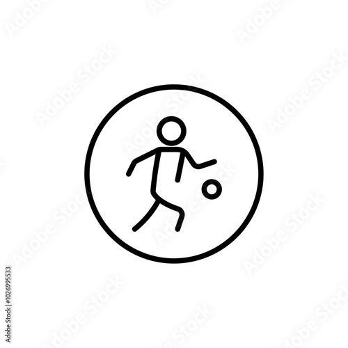 Playing basketball icon Thin vector set