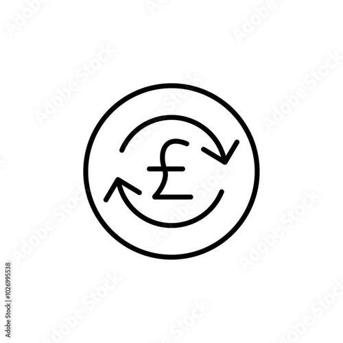 Pound refund icon Thin vector set