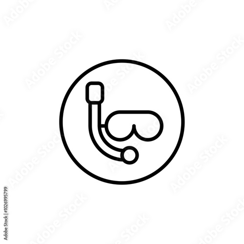 Scuba diving icon Thin vector set