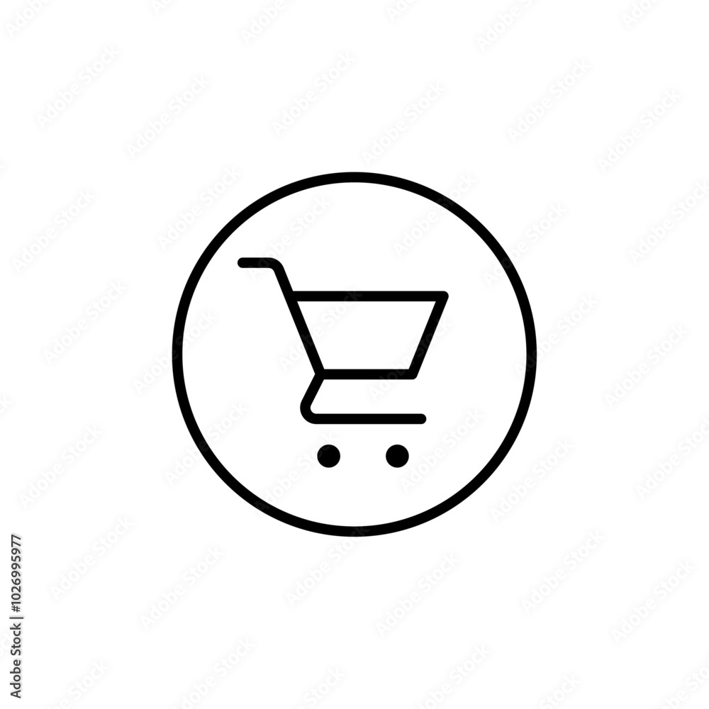 Shopping cart icon Thin vector set Shopping cart icon Thin vector set