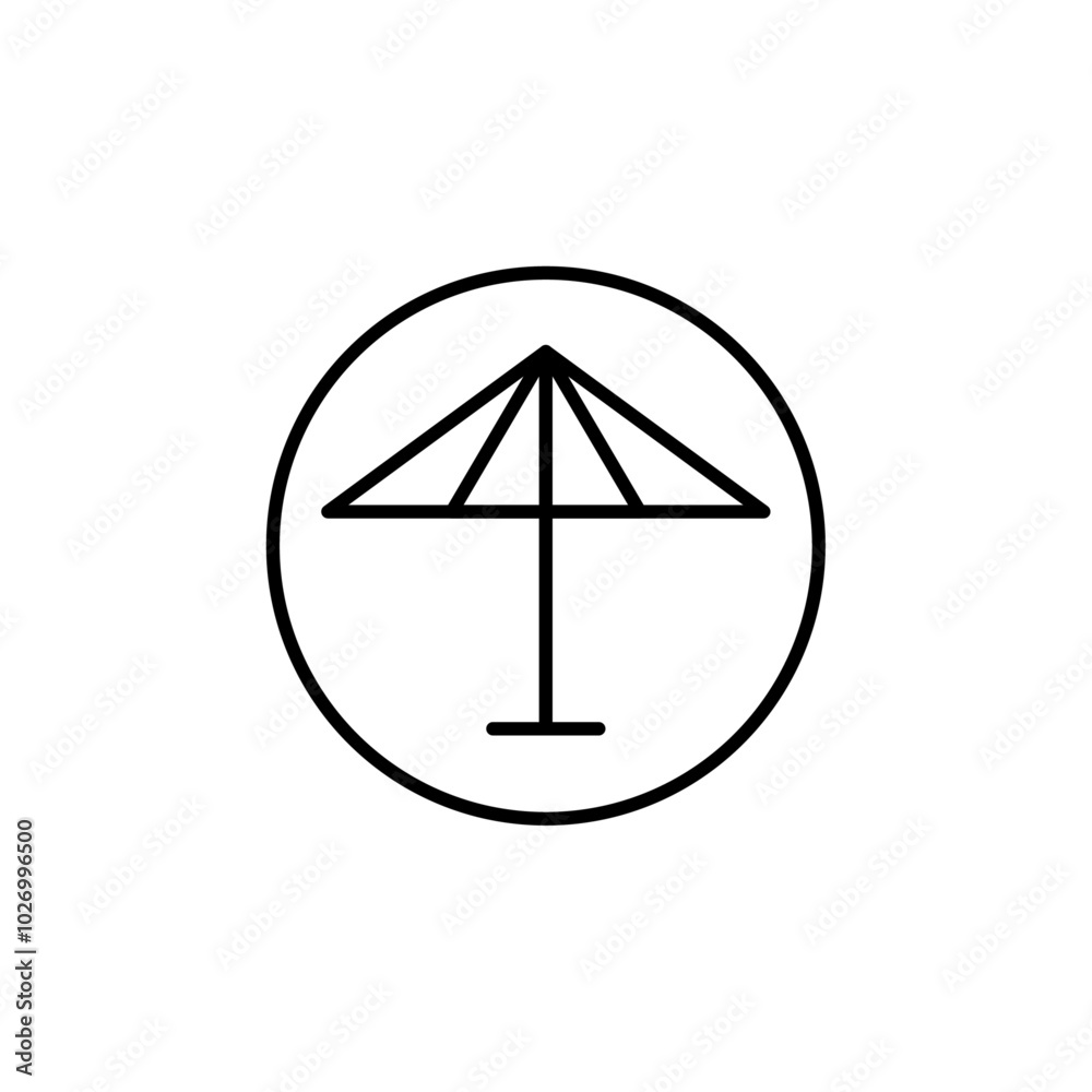 Umbrella stand icon Thin vector set Umbrella stand icon Thin vector set