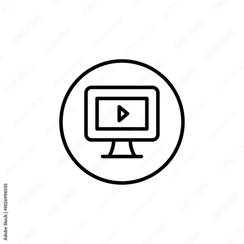 video play icon Thin vector set video play icon Thin vector set