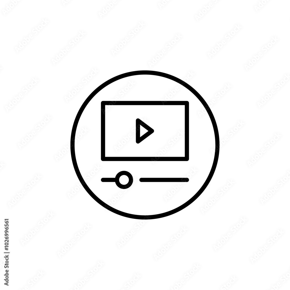 Video player icon Thin vector set Video player icon Thin vector set