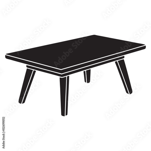 Stylish Table Silhouette Vector Art