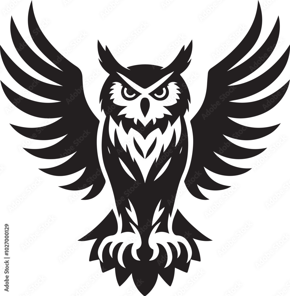 Obraz premium Eagle owl isolated vector illustration on white background