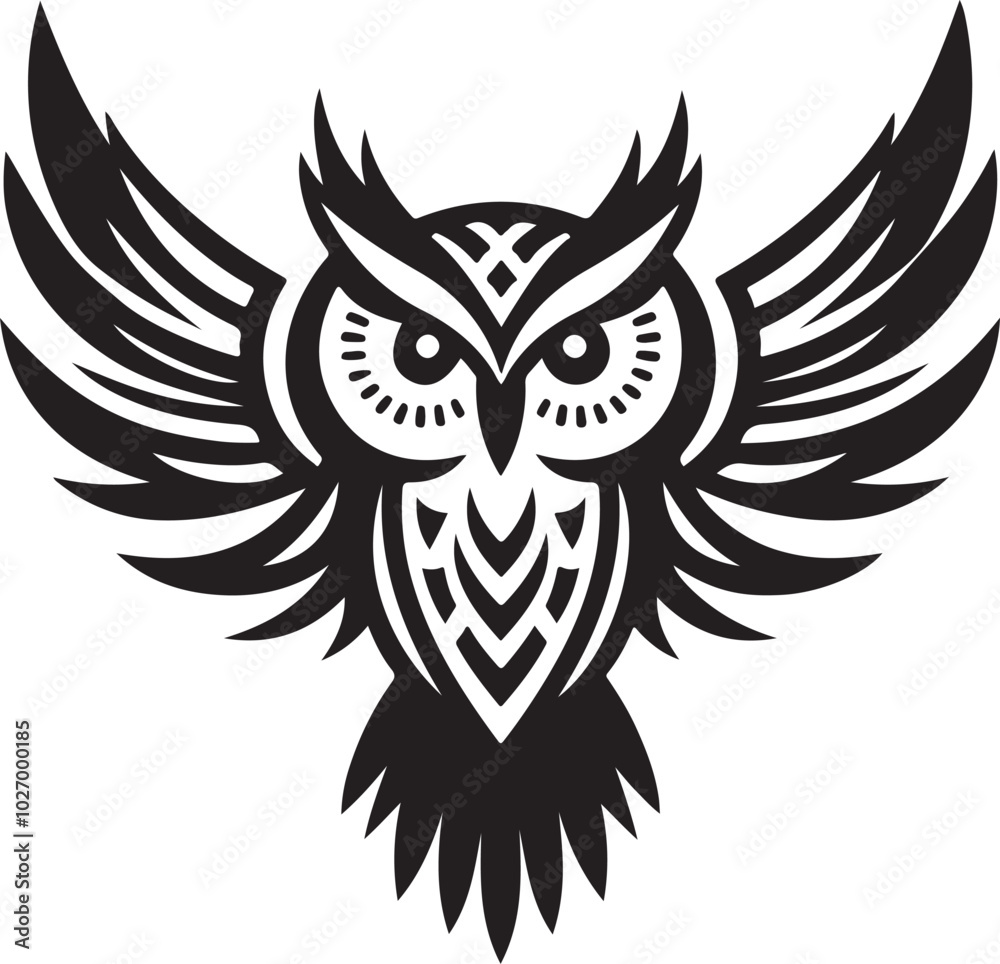Eagle owl isolated vector illustration on white background Eagle owl isolated vector illustration on white background