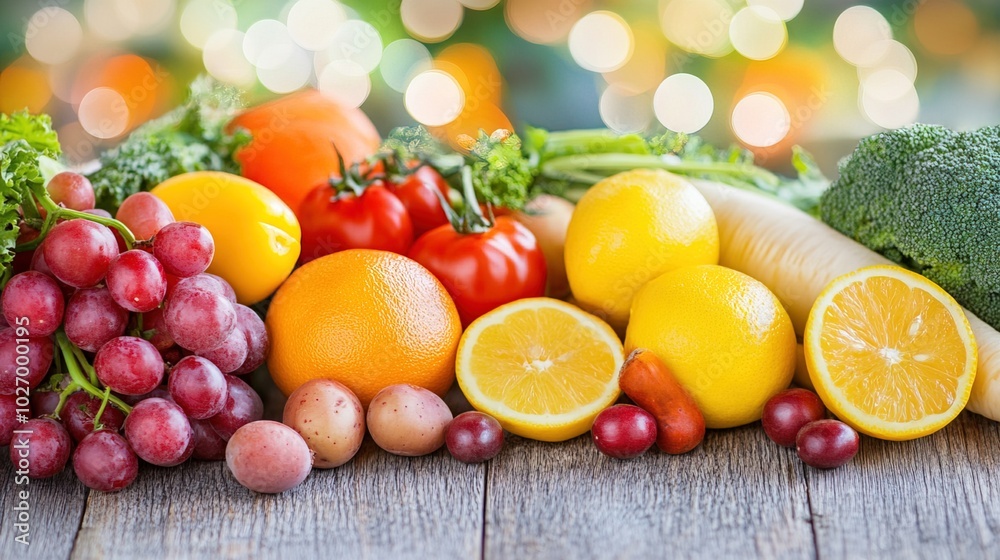 Close-up of vibrant fresh vegetables and fruits on wooden table, symbolizing healthy blood pressure foods, emphasizing natural nutrition and wellness. Close-up of vibrant fresh vegetables and fruits on wooden table, symbolizing healthy blood pressure foods, emphasizing natural nutrition and wellness.