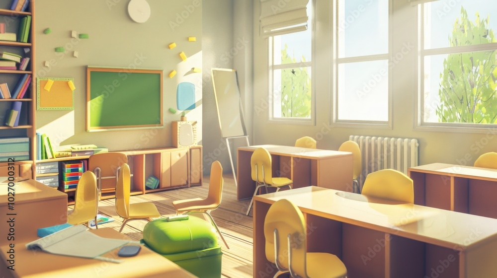 interior of a modern school class room