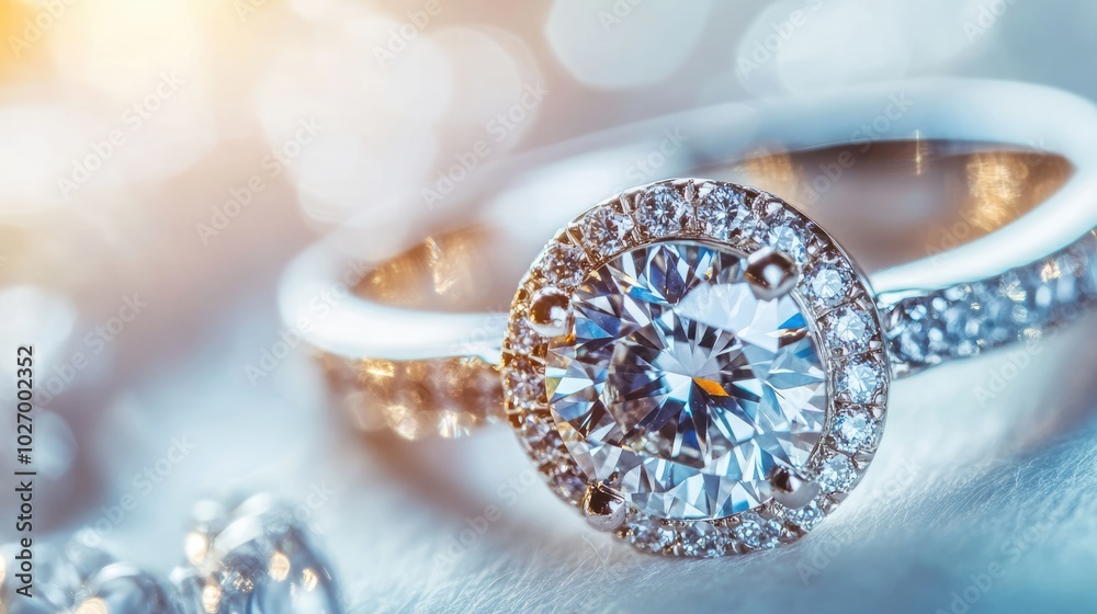 Elegant Diamond Ring with Sparkling Accents Elegant Diamond Ring with Sparkling Accents