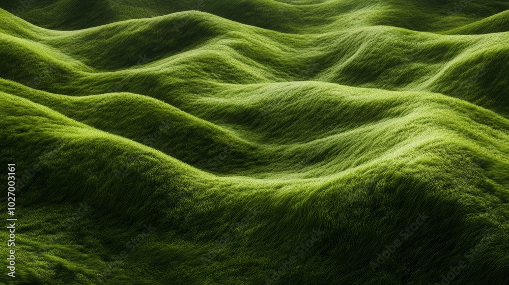 Abstract green hills of soft, velvety moss. Abstract green hills of soft, velvety moss.