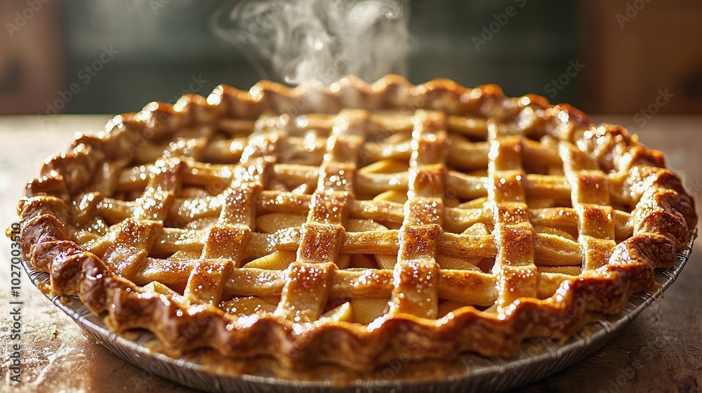 Golden Apple Pie with Lattice Crust: A Cozy Country Kitchen Delight Golden Apple Pie with Lattice Crust: A Cozy Country Kitchen Delight