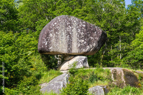 Peyro Clabado rock near the village of Lacrouzette in Sidobre, Tarn, Occitanie, France. photo