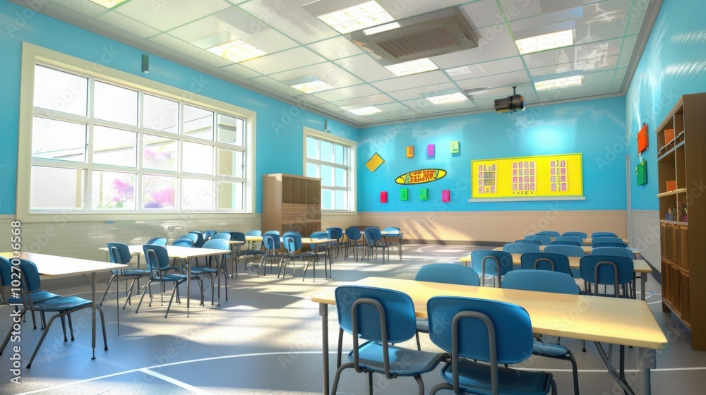 Naklejka premium interior of a modern school class room