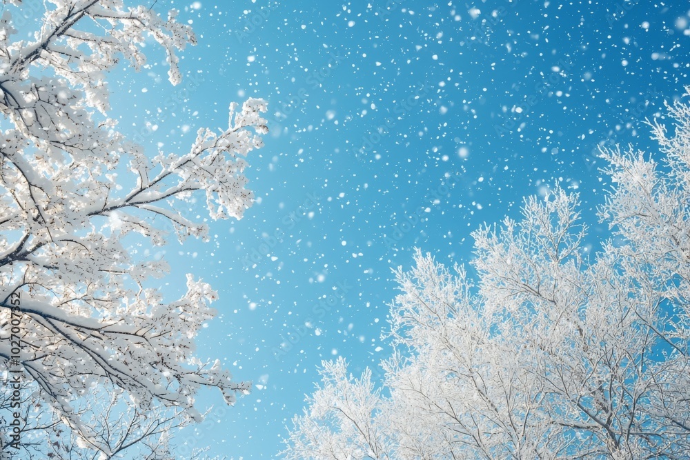 Winter season background in white snow landscape Winter season background in white snow landscape