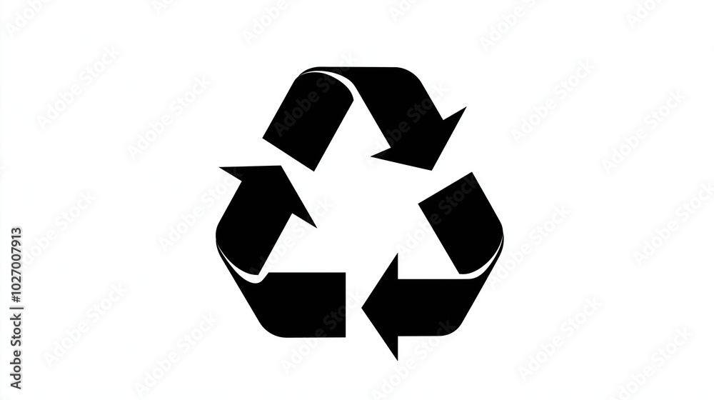 Black recycling symbol isolated on white background
Black recycling symbol isolated on white background