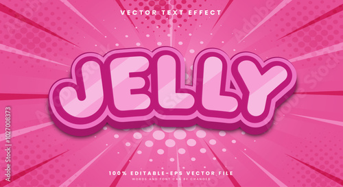 Sweet Jelly 3d editable text effect Template suitable for sweet food products