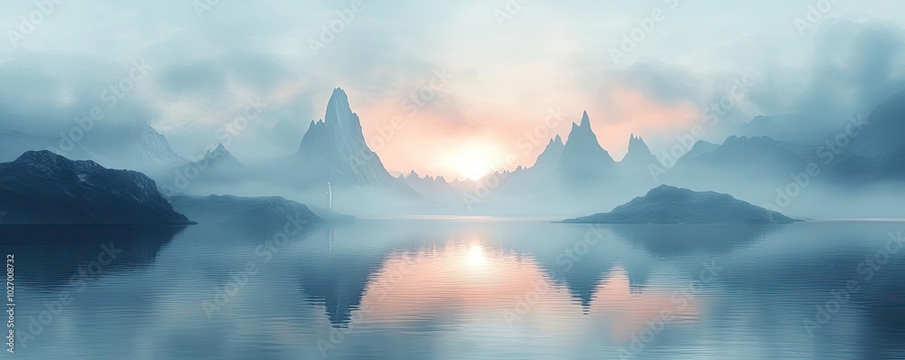 A tranquil minimalist design, fantasy skyline with floating islands and delicate spires, sunlight casting gentle shadows A tranquil minimalist design, fantasy skyline with floating islands and delicate spires, sunlight casting gentle shadows