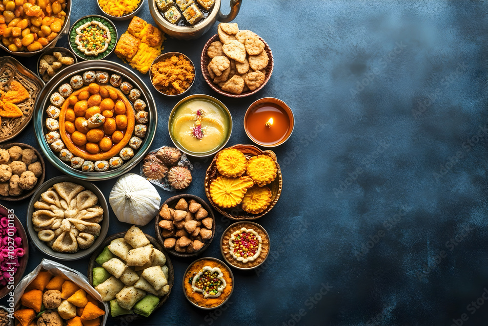 Happy Diwali festival celebration and snacks Happy Diwali festival celebration and snacks