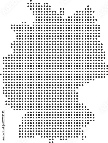Dotted Germany map, black dot map of Germany vector illustration