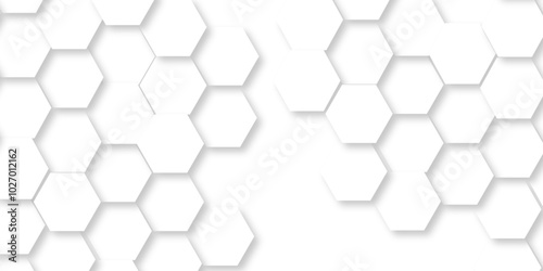 Minimal White Hexagonal Background. Luxury White Pattern. Vector Illustration. 3D Futuristic abstract honeycomb mosaic white background. geometric mesh cell texture. modern futuristic wallpaper.