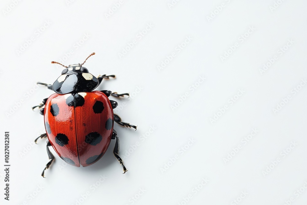 A ladybug isolate on white background, showcasing its vibrant colors and distinct features. A ladybug isolate on white background, showcasing its vibrant colors and distinct features.