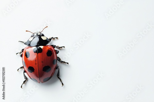 A ladybug isolate on white background, showcasing its vibrant colors and distinct features.