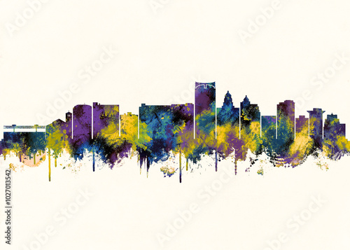 Rochester City Skyline. Cityscape Skyscraper Buildings Landscape City Downtown Background Modern Art Architecture Business View Building Corporate Abstract Landmarks Travel photo