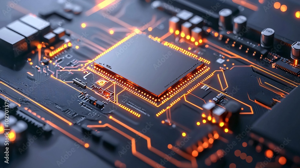 Abstract Efficient Power Motherboard Scene Abstract Efficient Power Motherboard Scene
