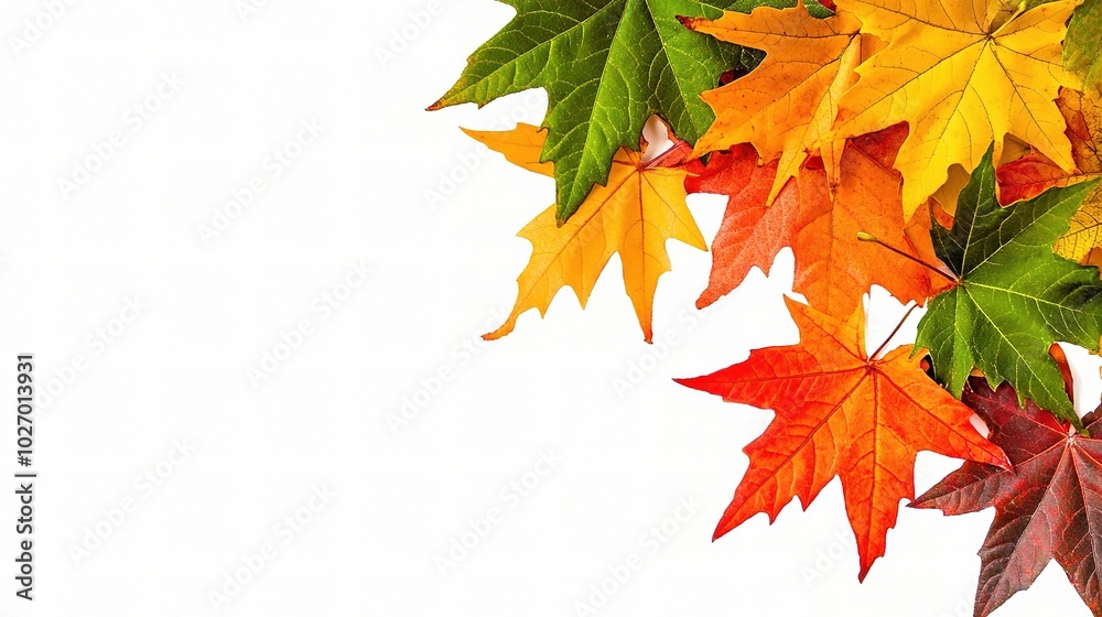 Colorful Autumn Leaves on White Background Colorful Autumn Leaves on White Background