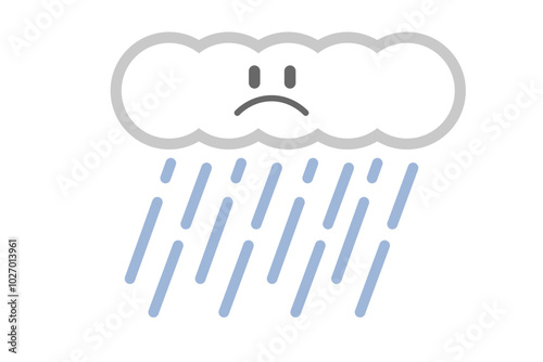 かわいい雲から雨が降っているところ