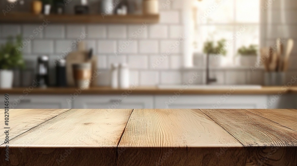 Cozy Kitchen Counter with Wooden Texture and Soft Lighting Cozy Kitchen Counter with Wooden Texture and Soft Lighting