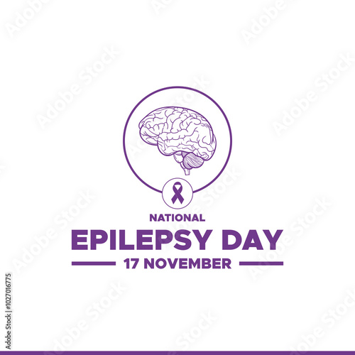  vector illustration about National Epilepsy Day, 17th November, awareness about epilepsy and the urgent need for improved treatment, better care