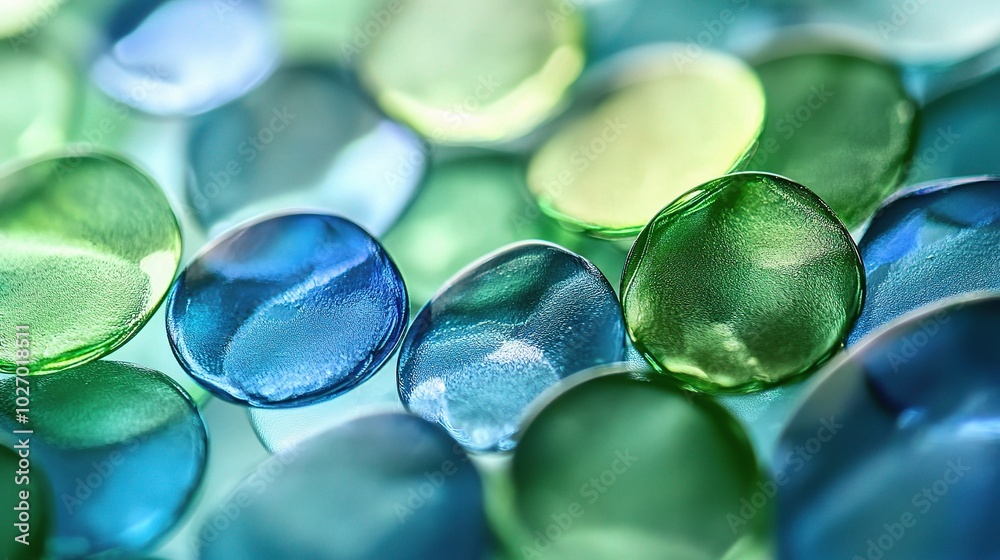 Colorful Glass Marbles Over a Light Background Colorful Glass Marbles Over a Light Background