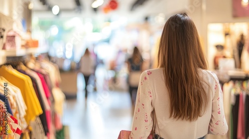 Woman Shopping in a Modern Boutique