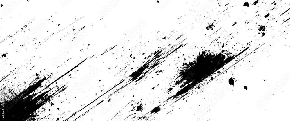 Vector brush grunge texture black scratches distressed background.