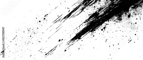 Obraz na płótnie Vector brush grunge texture black scratches distressed background. w salonie
